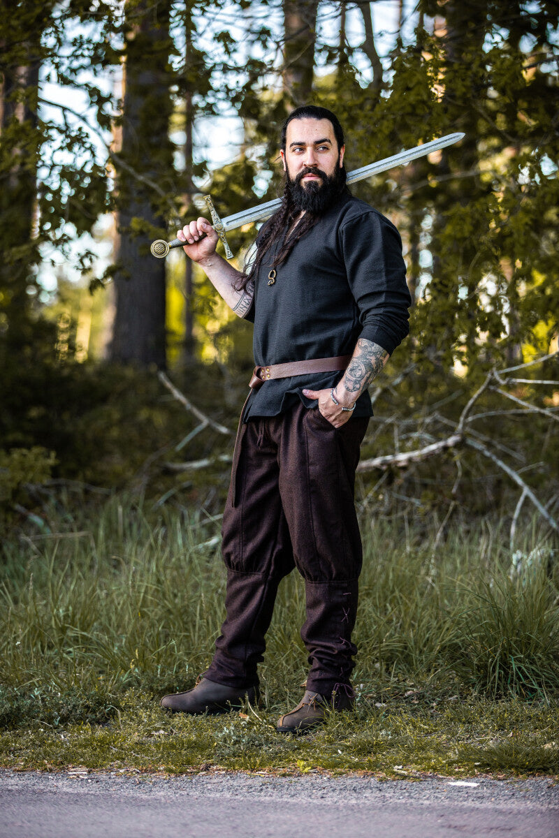 Viking trousers Jorvik, brown, wool mix