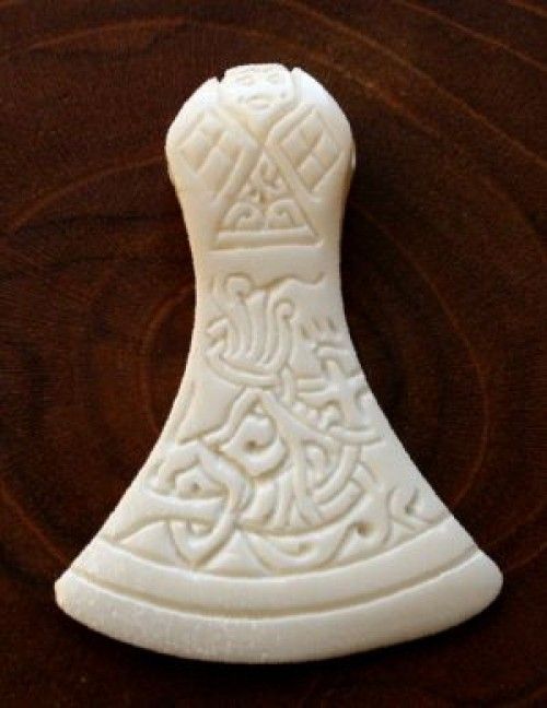 Viking axe pendant, bone