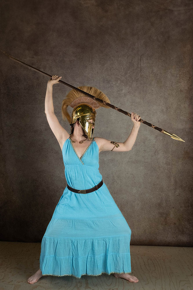 Suknia bogini Ateny, turkusowa