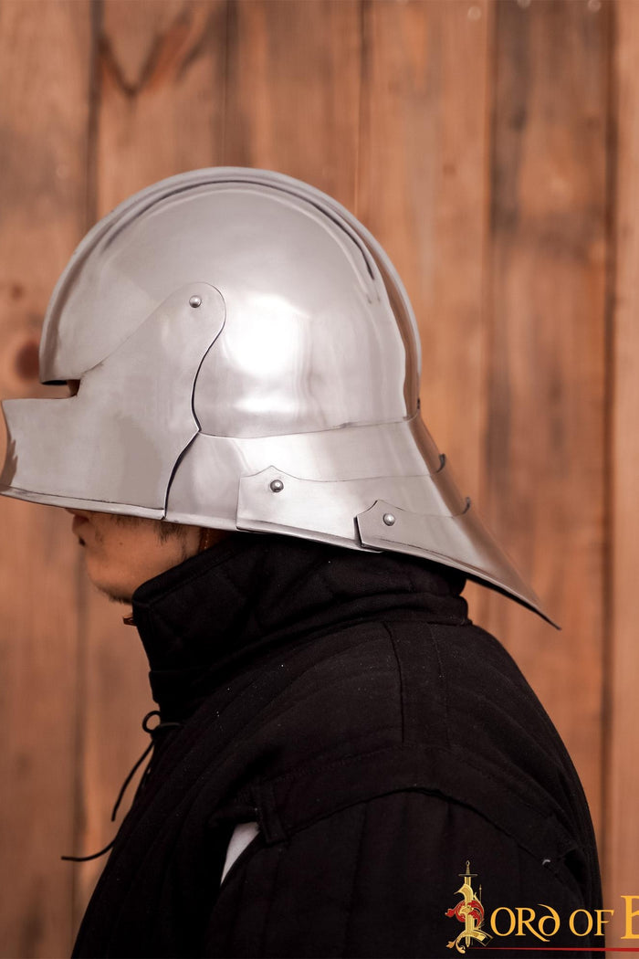 German sallet with neck protector, 2 mm (battle-ready)