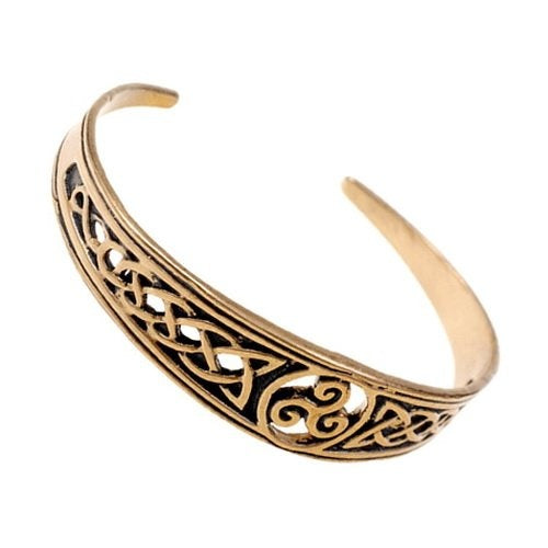 Narrow Celtic bracelet with trisquelion, bronze