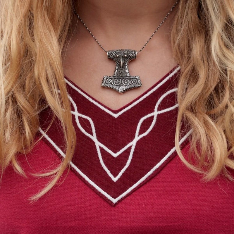 Vestido gótico Fiona, rojo natural