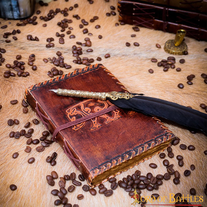 Leather journal Celtic boar