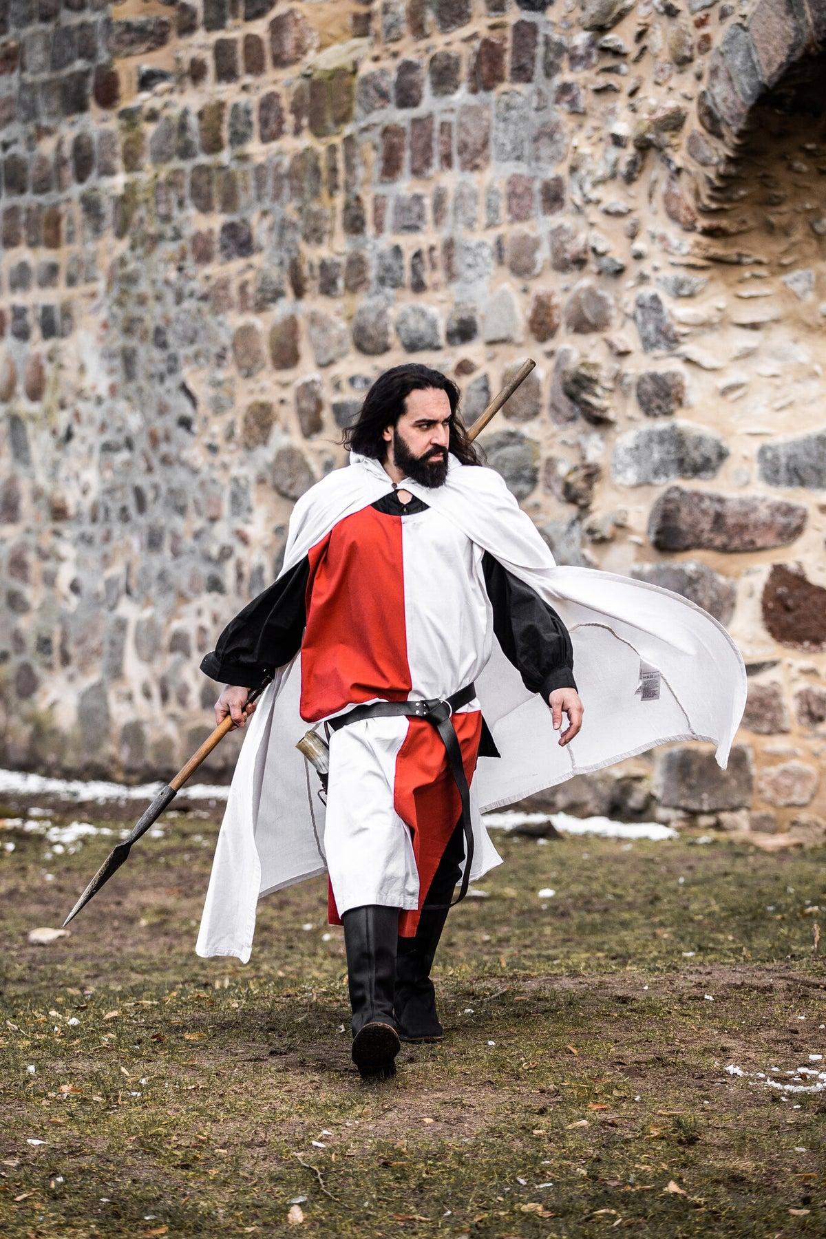 Surcoat, checked, white-red
