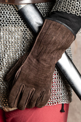 Leather gloves Clemens, dark brown