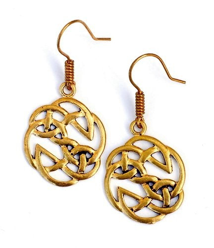Celtic knot earrings, bronze