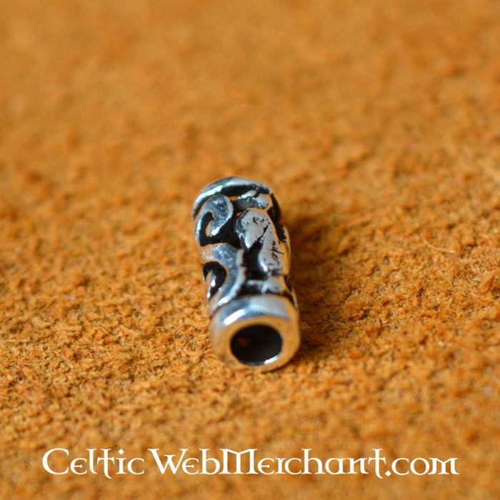 Small Celtic beardbead, sterling silver