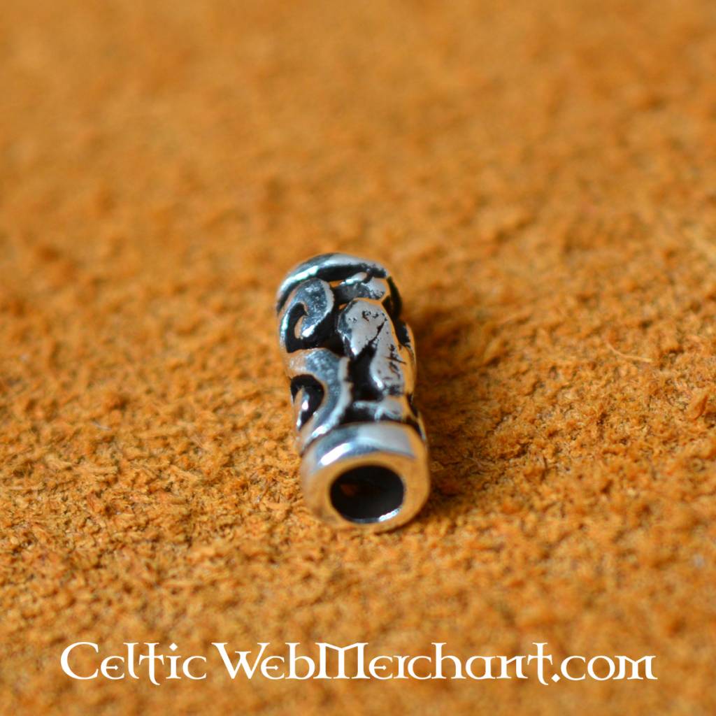 Small Celtic beardbead, sterling silver