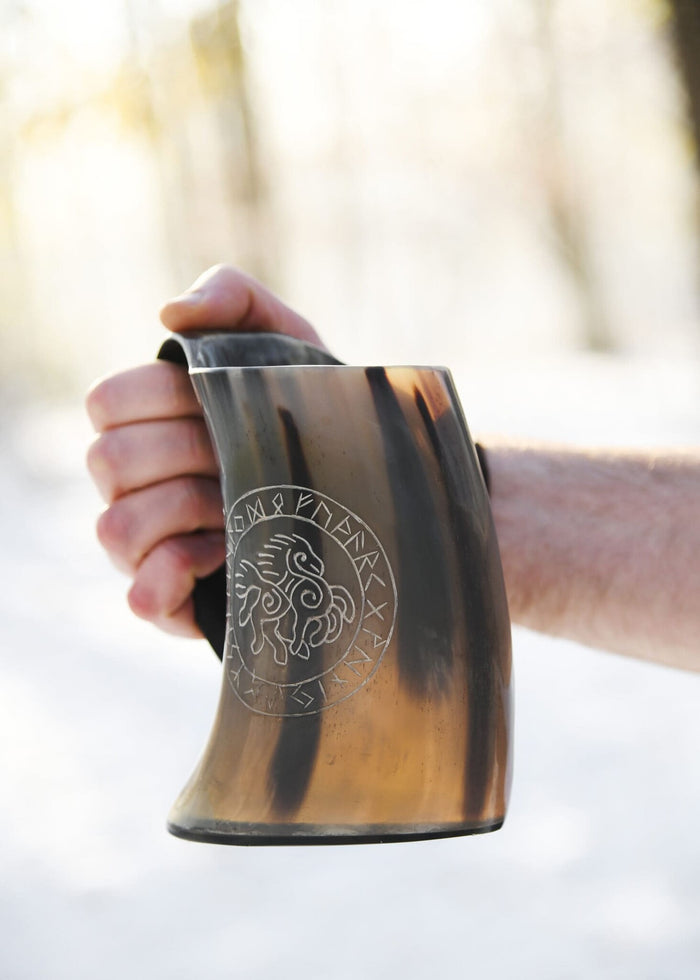 Horn drinking mug Sleipnir, 650-1000 ml