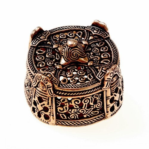 Grande broche tambour viking, en bronze