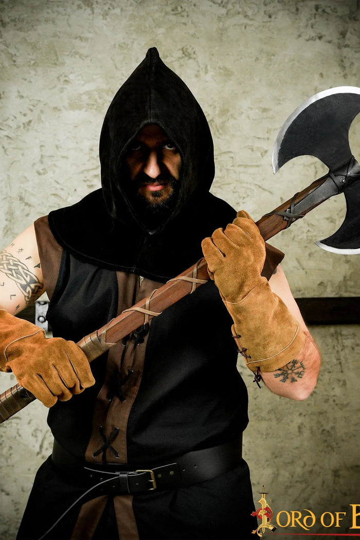 Executioner hood, suede, black
