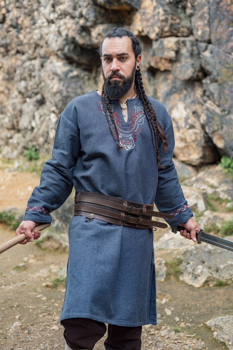 Vikingatunika varg Fenrir, blå