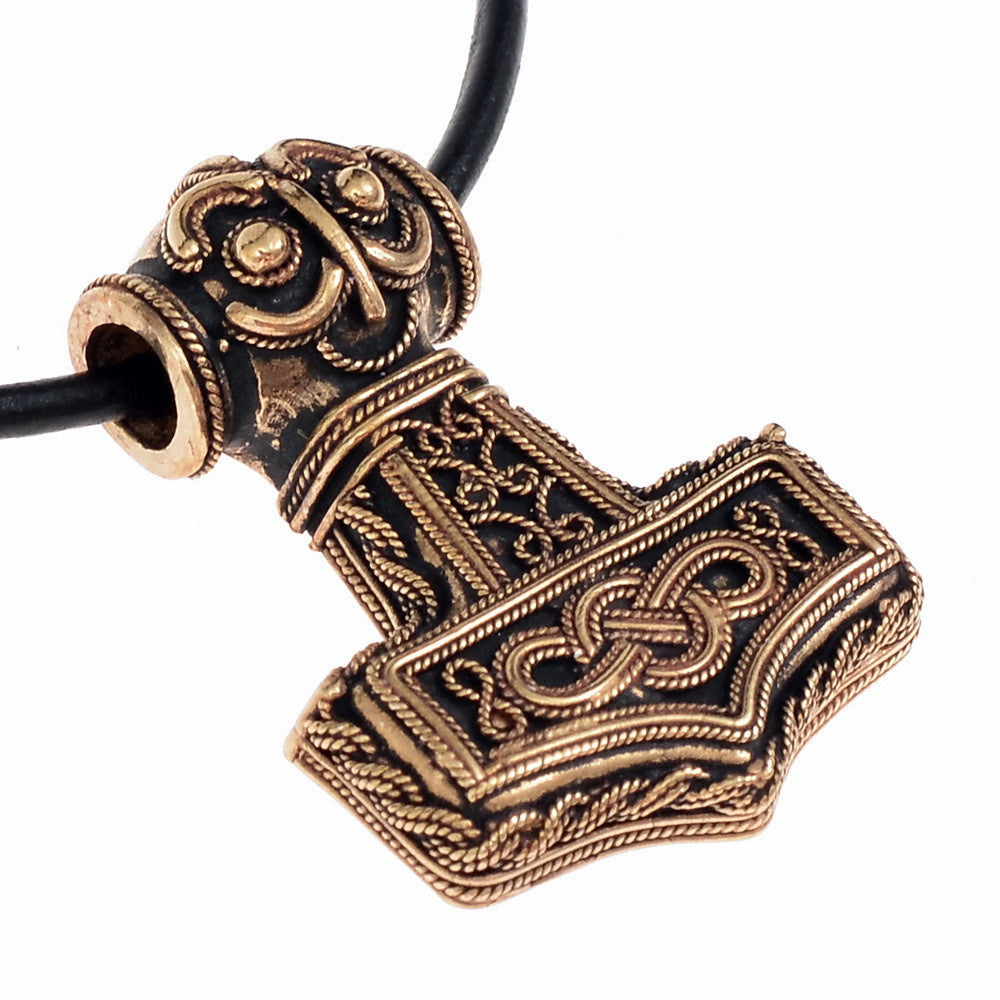 Viking Ödeshög Mjölnir with Knotwork, bronze