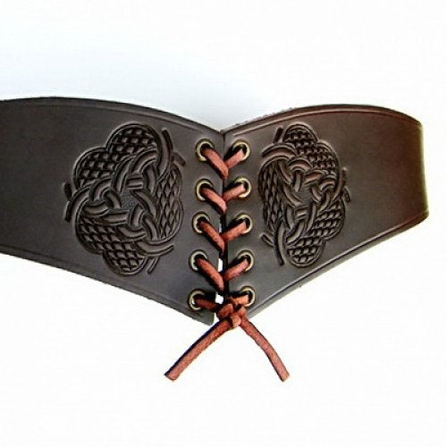 Corset belt Bertholdin A with knot pattern, brown