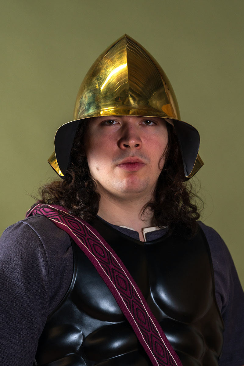 Greek Boeotian helmet, brass, 1-1.2 mm
