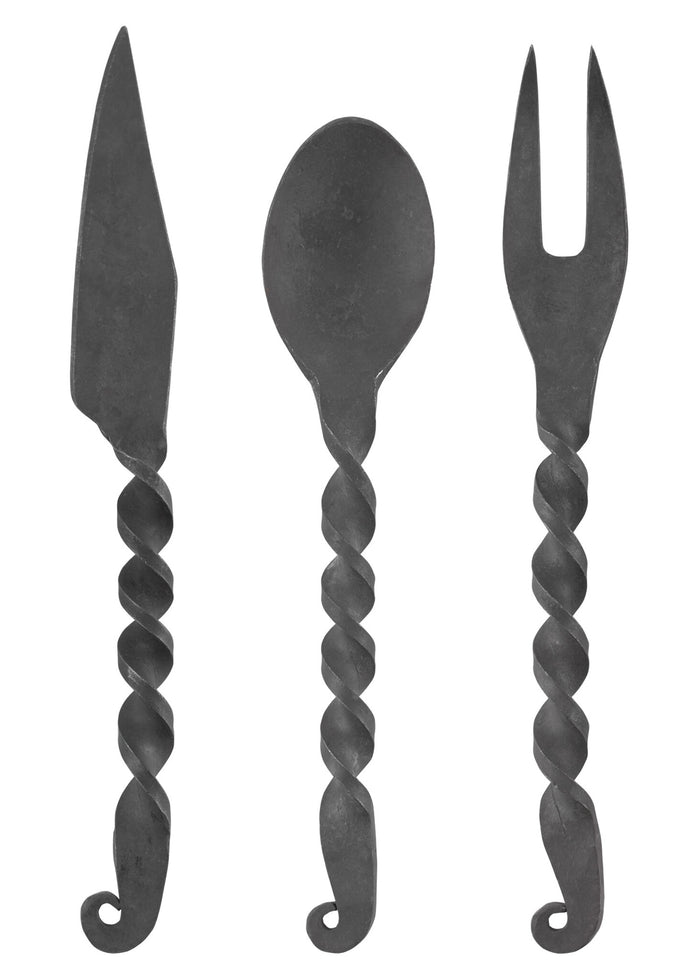 Knife, fork and spoon