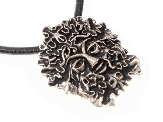 The Green Man amulet, silvered bronze