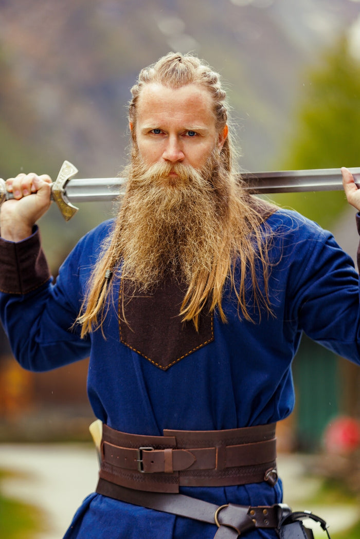 Viking tunic Roland, wool blend, blue