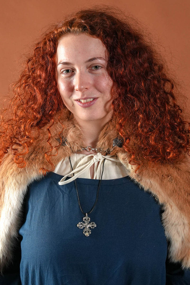 Robe gothique médiévale Iseult, bleue