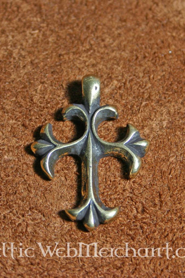 15th century cross pendant, silvered, zamak