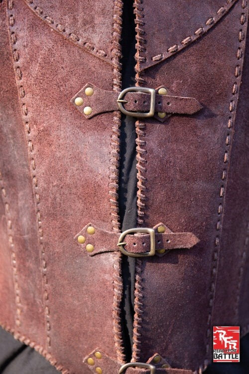 Brigandine with belts, brown