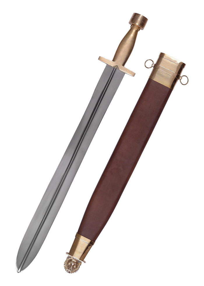 Greek xiphos with lion's scabbard, semi-sharp