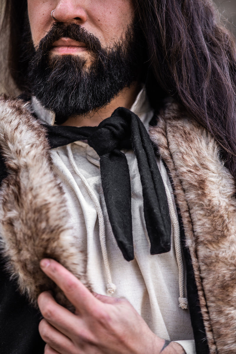 Wikinger Mantel Fjell, schwarz, Wollmix