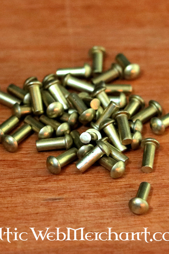 50 brass rivets 4 mm, short