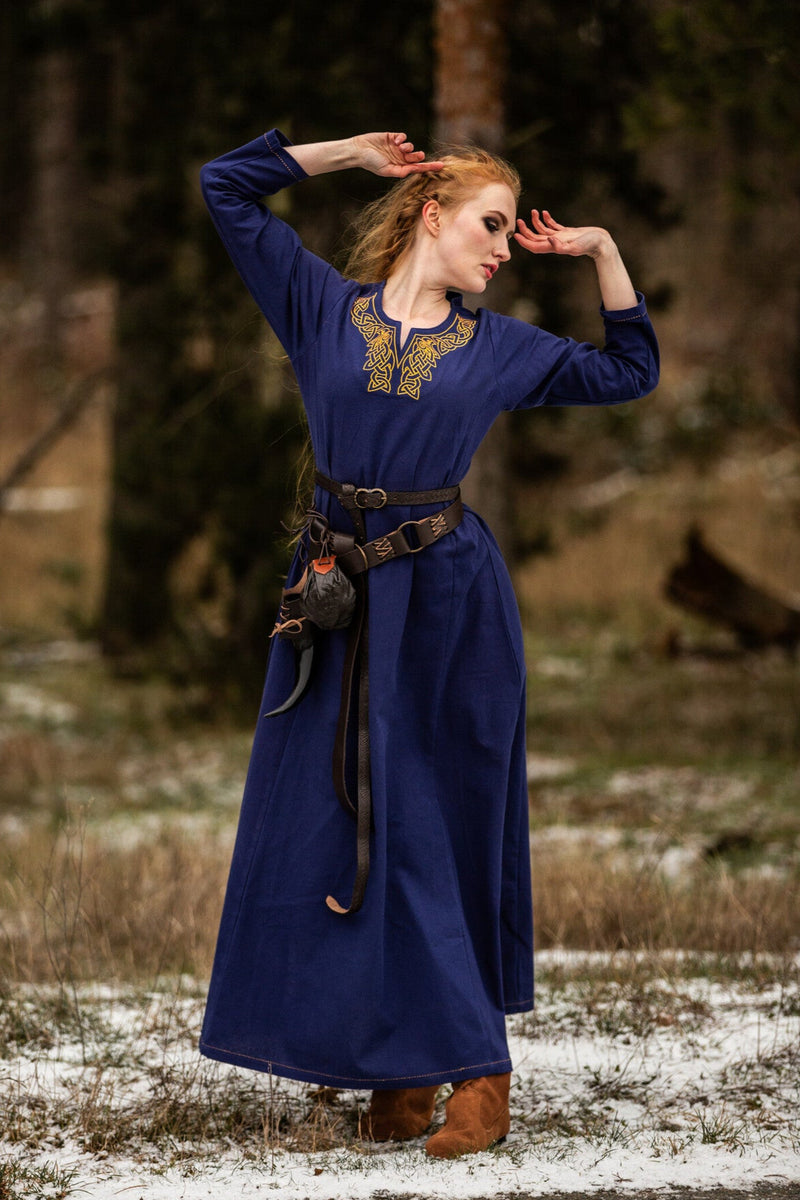 Viking dress Aslaug, blue