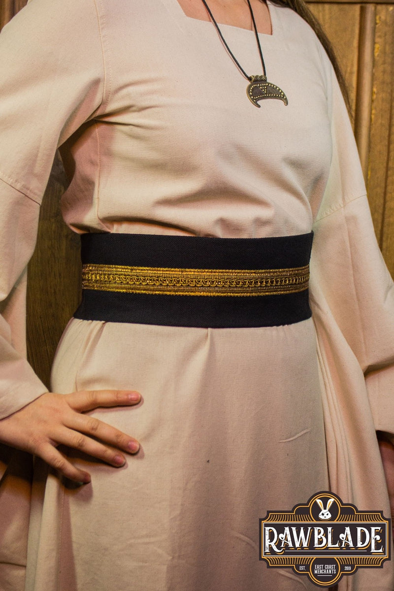 Jeanne fabric belt - Black / gold