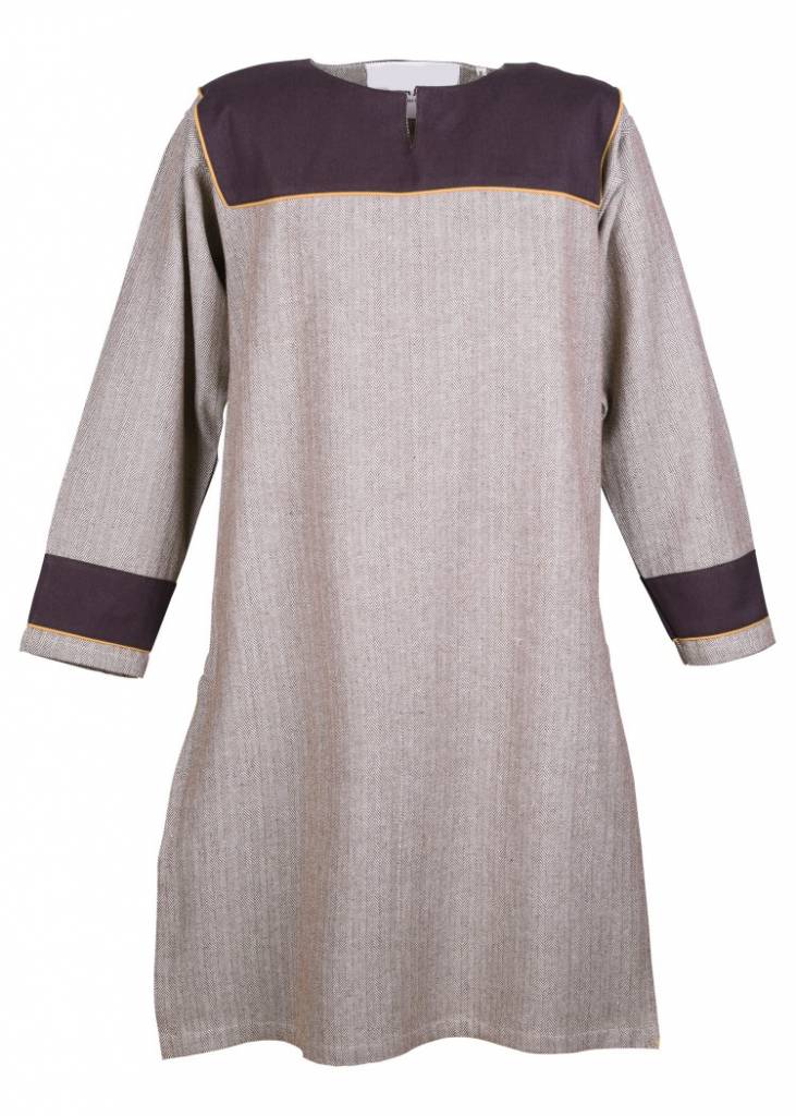 Germanic Thorsberg tunic, herringbone pattern, brown