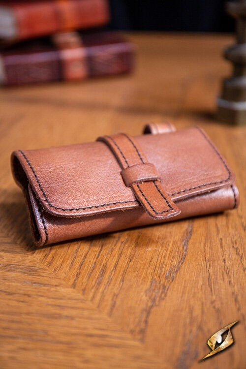 Portapociones con tres frascos, marrón