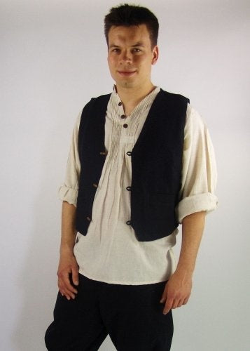 17th century doublet with buttons, black
