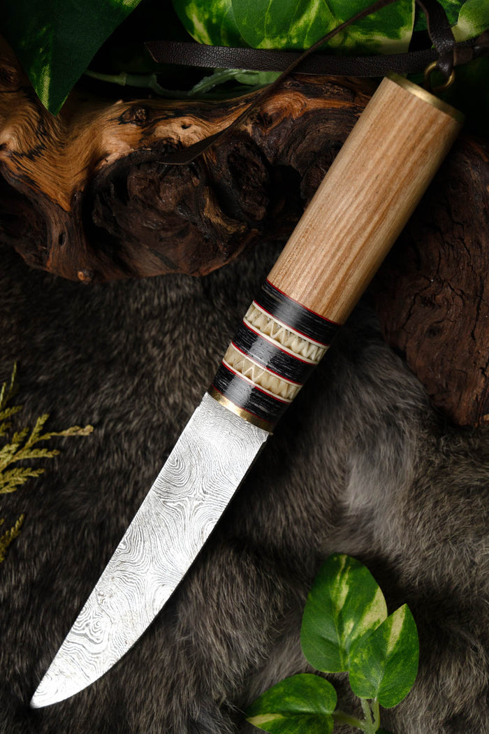 Viking seax Thingvellir, damascus steel, semi-sharp