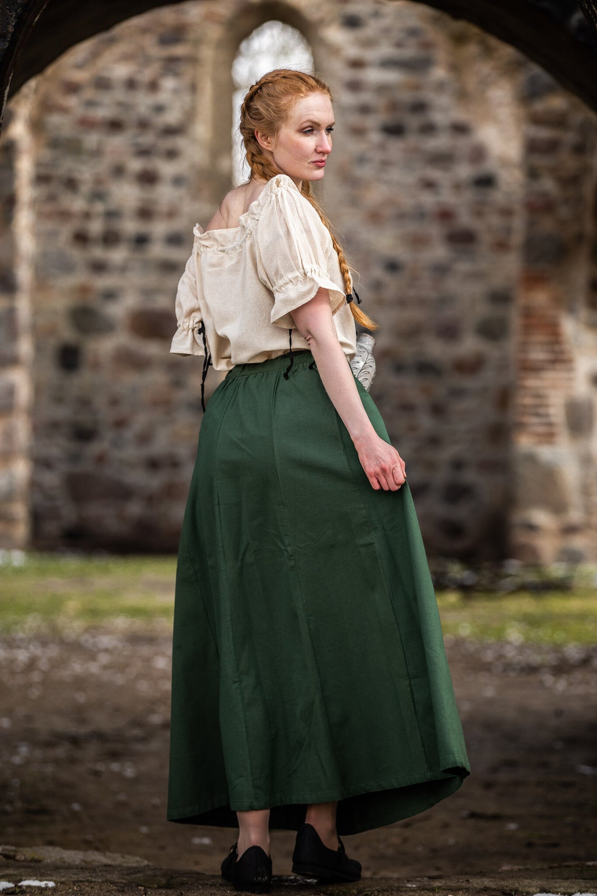 Medieval skirt Konstanze, green