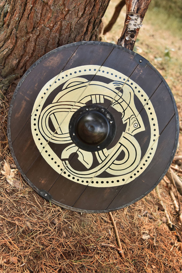 Viking shield with Midgard snake