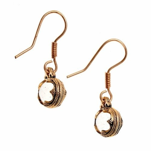 Earrings Gotland Rock Crystal, 1 cm, Bronze