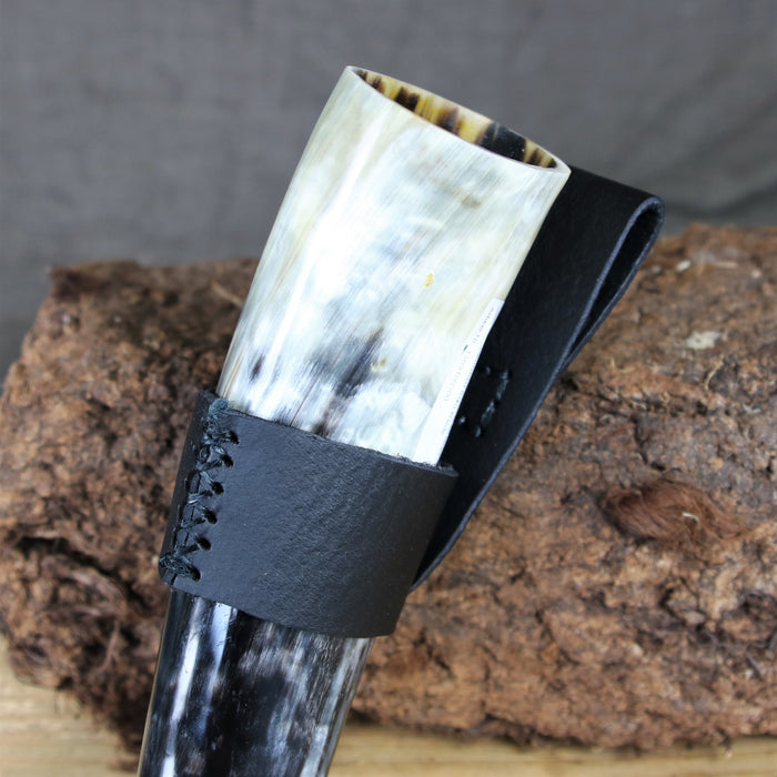 Drinking horn belt holder Louis black