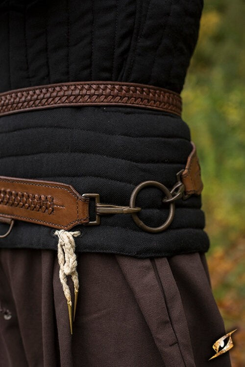 Braided sword belt, brown