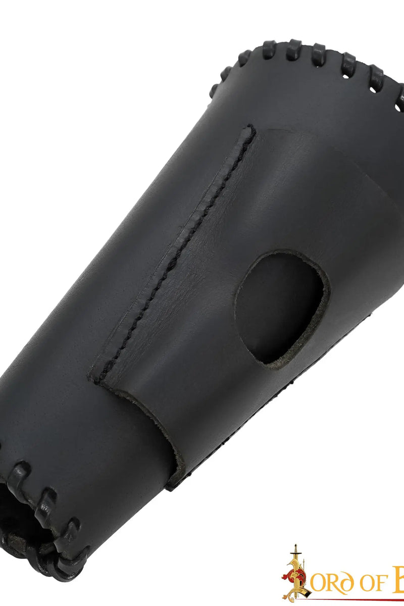 Skórzany karwasz z uchwytem na nóż, czarny