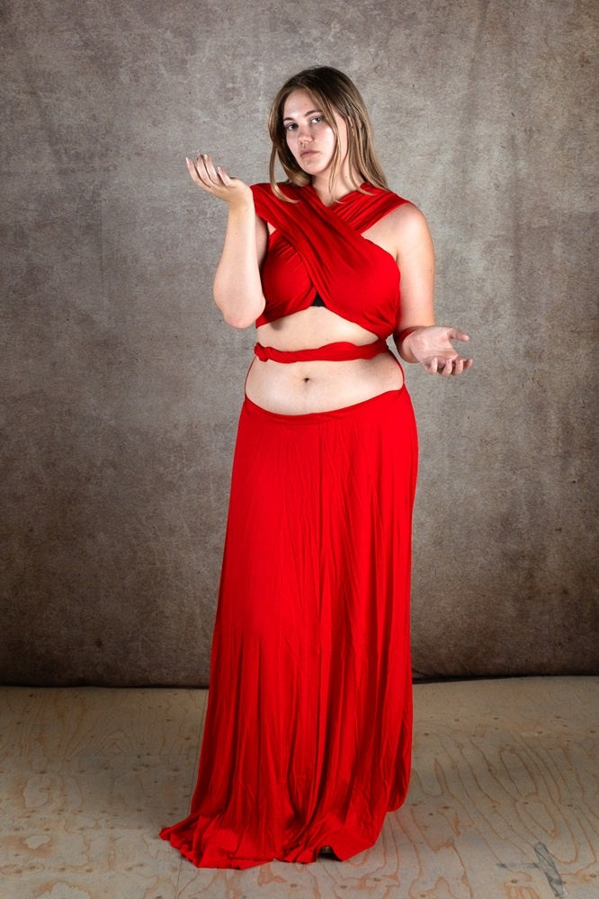 Goddess Dress Aphrodite, coral red