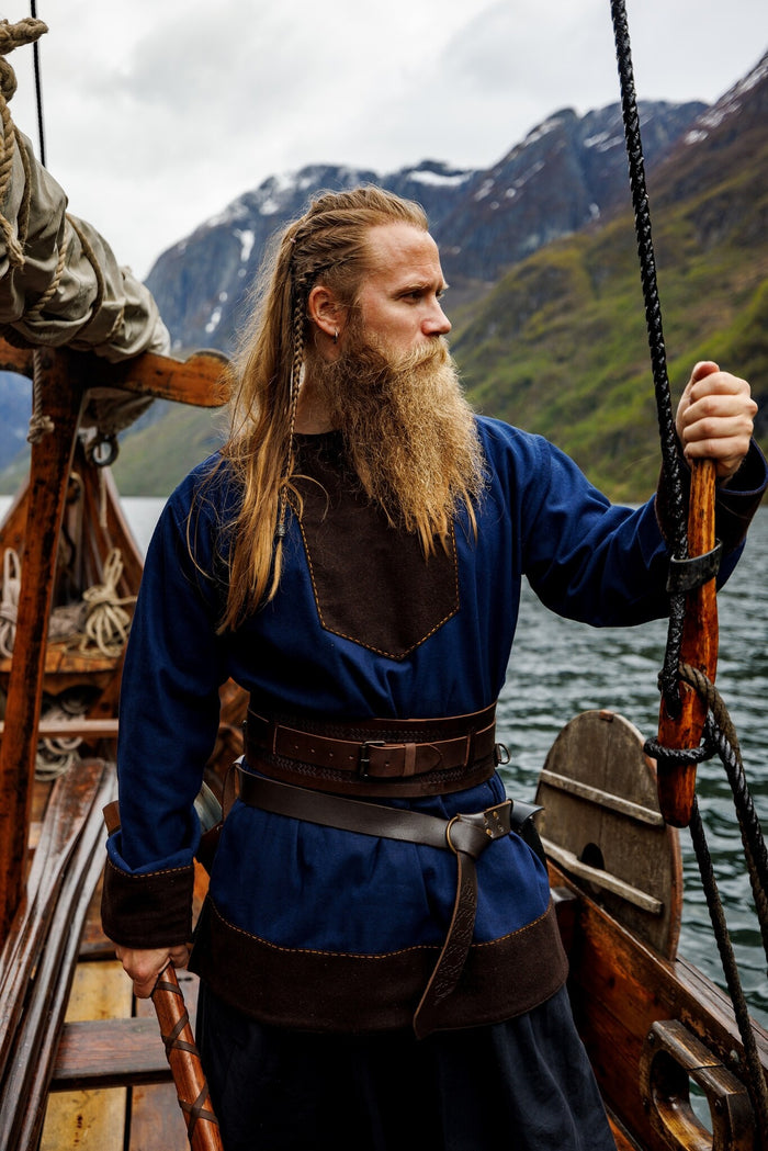 Viking tunic Roland, wool blend, blue