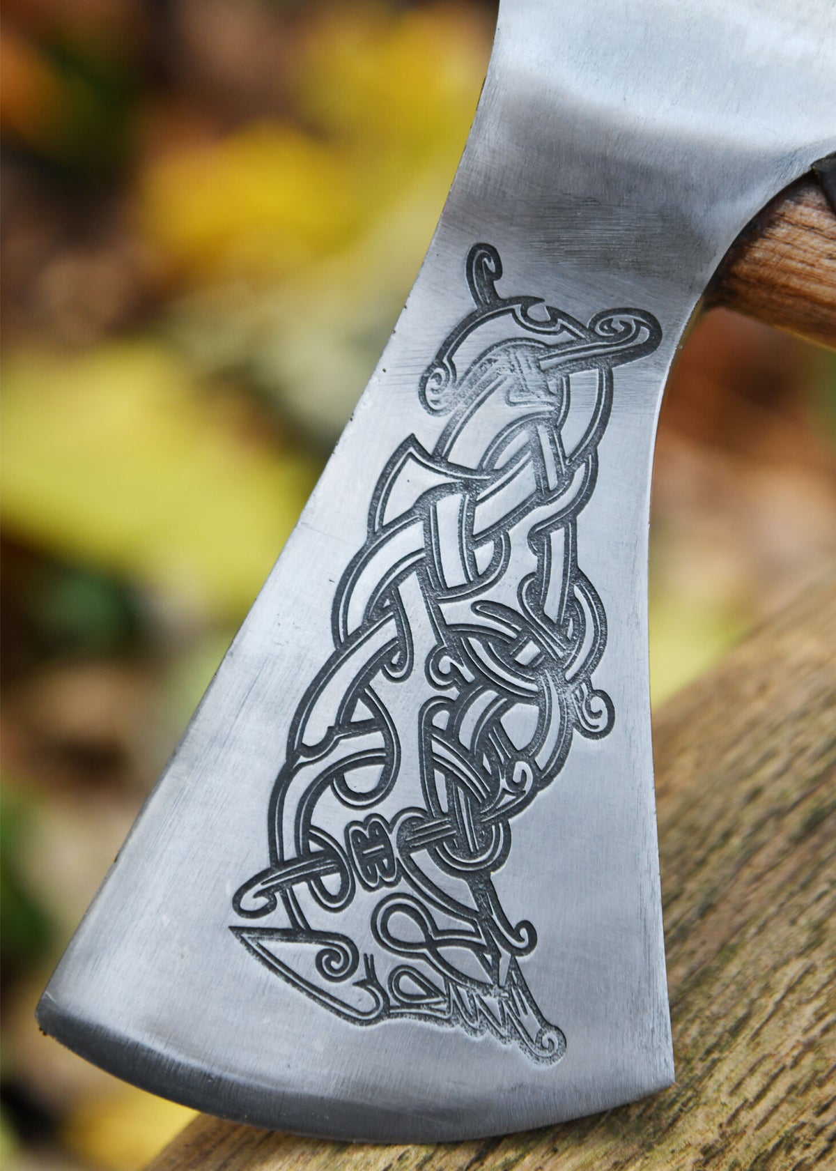 Viking axe, type L, engraved, semi-sharp