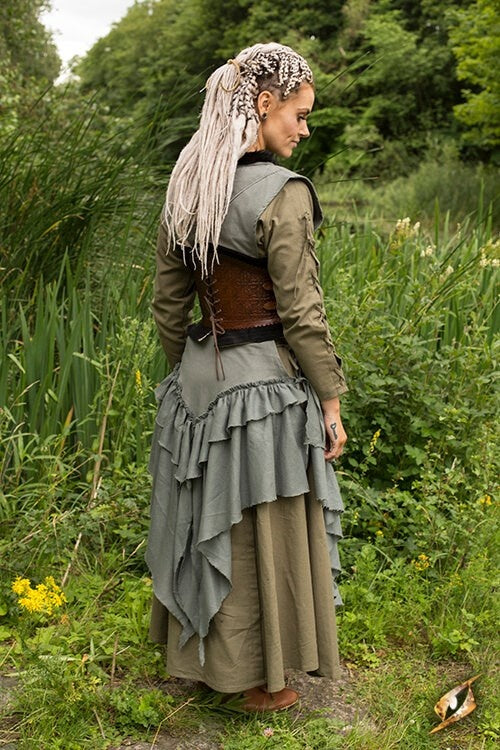 Skórzany gorset Margot, brązowy