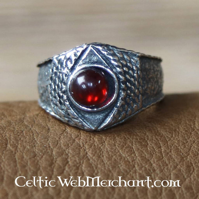 Medieval ring, red, pewter