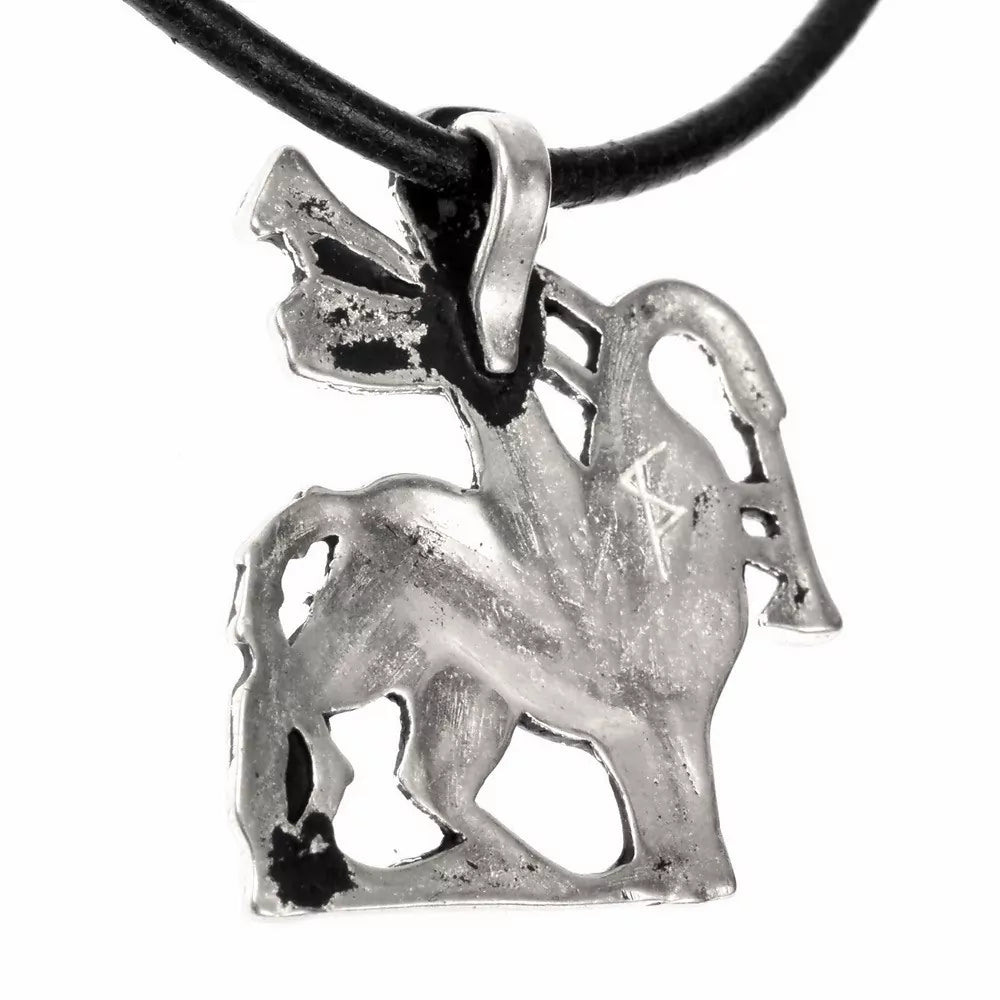 Pilgrim badge bagpiper, silvered bronze