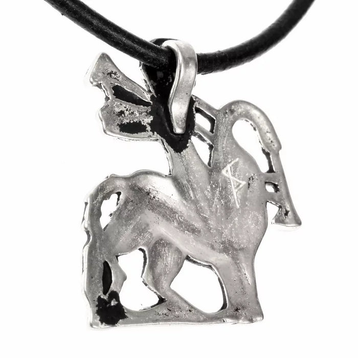 Pilgrim badge bagpiper, silvered bronze
