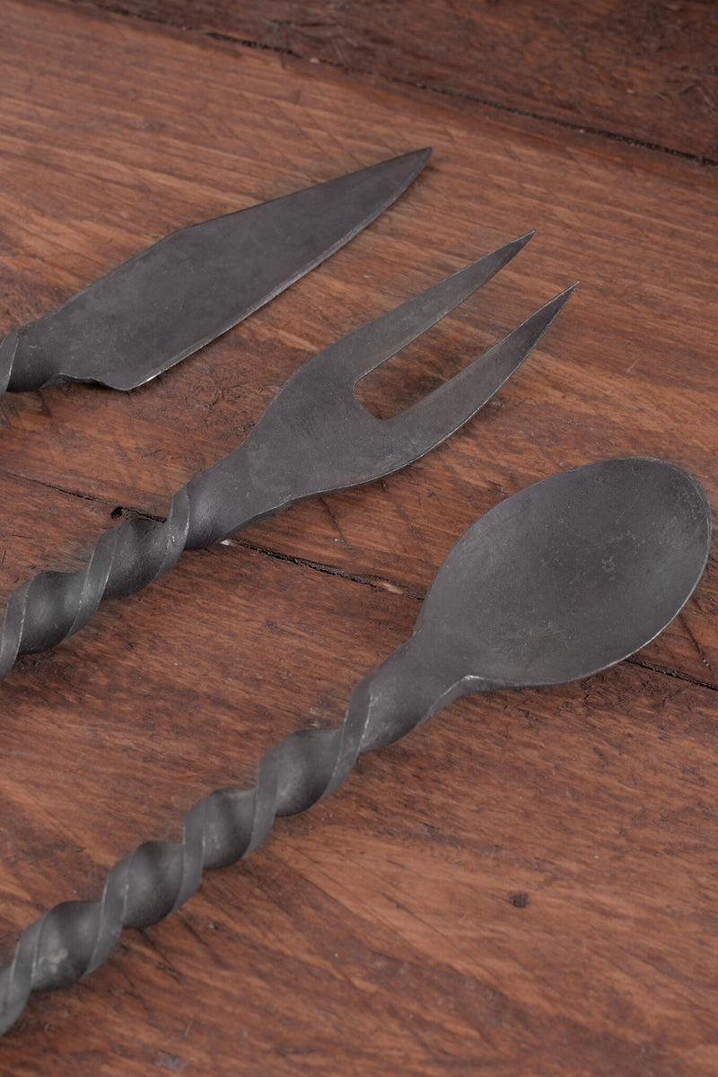 Knife, fork and spoon