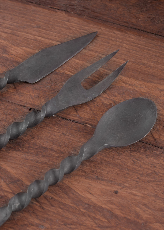 Knife, fork and spoon