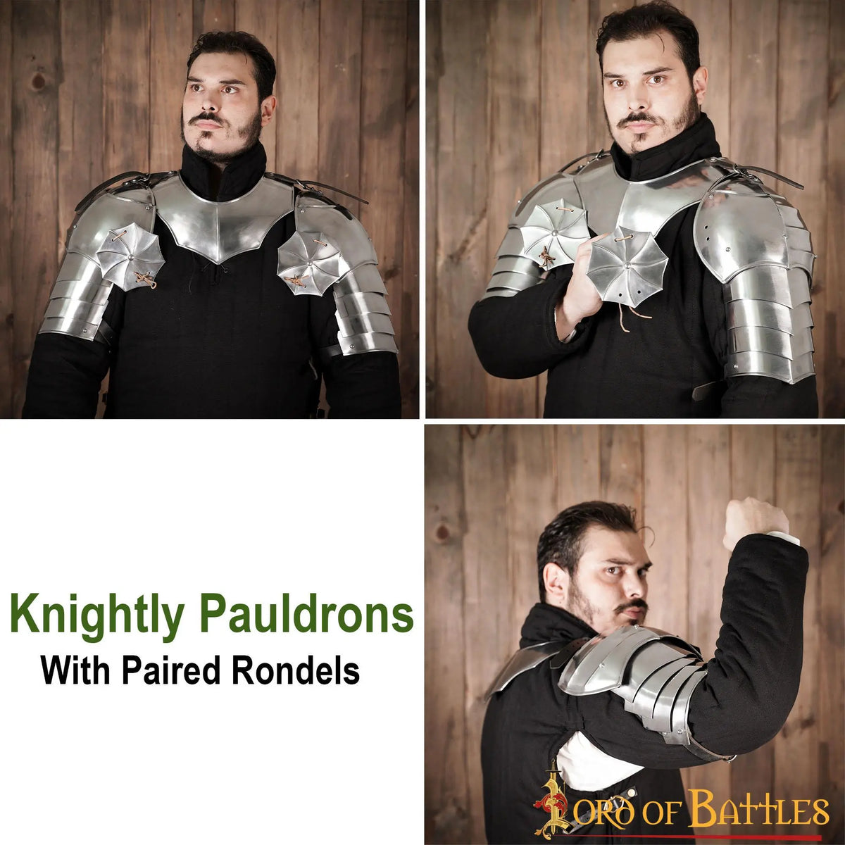 Gothic pauldrons with roundels, 1.6 mm